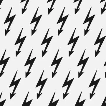 Vector cartoon seamless pattern with flash lightning print. Abstract repeatable Stock Illustration
