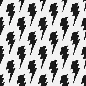 Vector cartoon seamless pattern with flash lightning print. Abstract repeatable Stock Illustration