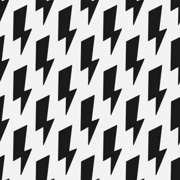 Vector cartoon seamless pattern with flash lightning print. Abstract repeatable Stock Illustration
