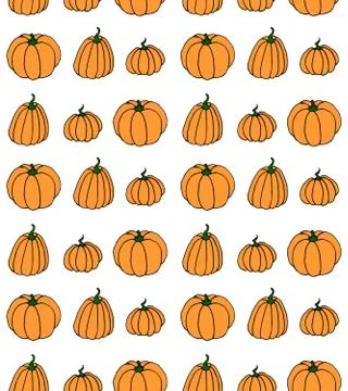 Vector cartoon seamless pattern with pumpkin. Halloween background Stock Illustration