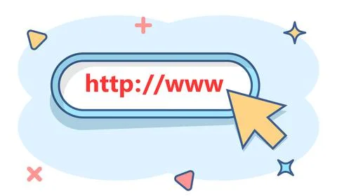 Vector cartoon search bar ui icon in comic style. Search website form illustr Stock Illustration