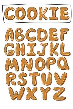 Vector cartoon set of alphabet holidays cookie Stock Illustration