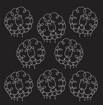 Vector cartoon sheep Stock Illustration