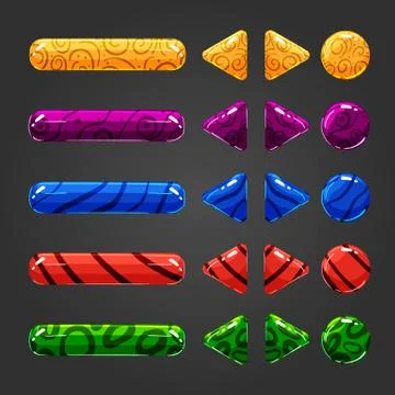 Vector cartoon shiny button 库存插图