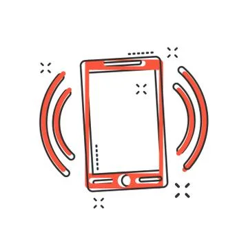 Vector cartoon smartphone icon in comic style. Phone sign illustration pictog Illustrazione stock