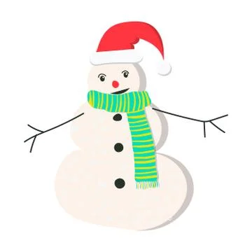 Vector cartoon snowman Stock Illustration