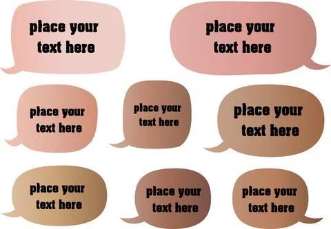 Vector cartoon speech bubble background cloud set Stock Illustration