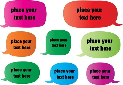 Vector cartoon speech bubble background cloud set Stock Illustration