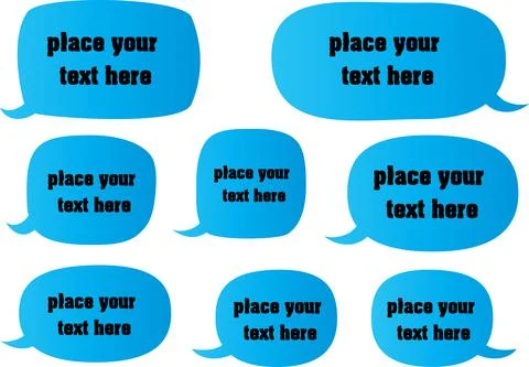 Vector cartoon speech bubble background cloud set Stock Illustration