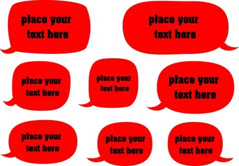 Vector cartoon speech bubble background cloud set Stock Illustration