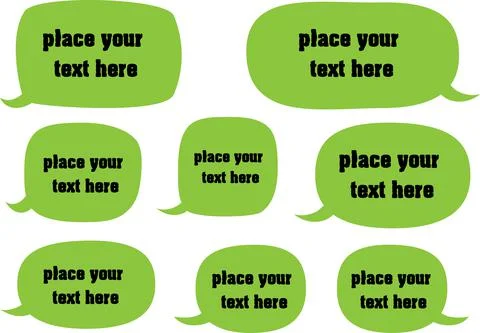 Vector cartoon speech bubble background cloud set Stock Illustration