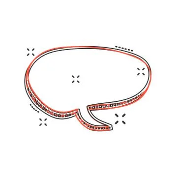 Vector cartoon speech bubble icon in comic style. Hand drawn speech bubble si Illustrazione stock