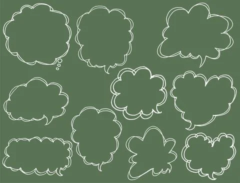 Vector cartoon speech bubble set Stock Illustration