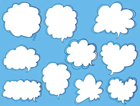 Vector cartoon speech bubble set Stock Illustration