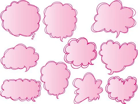 Vector cartoon speech bubble set Stock Illustration