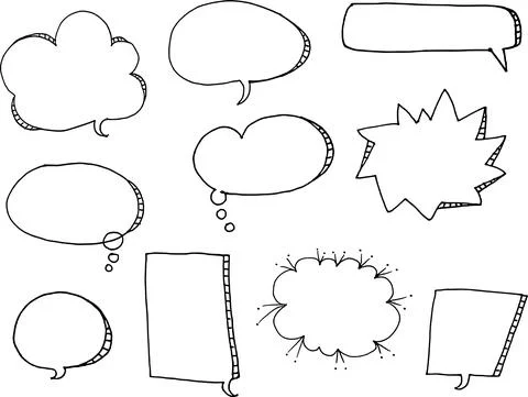 Vector cartoon speech bubble set Stock Illustration