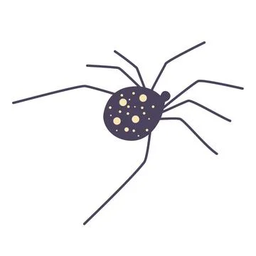 Vector cartoon spider. Scary with long paws. Design for Halloween. Flat carto 스톡 일러스트