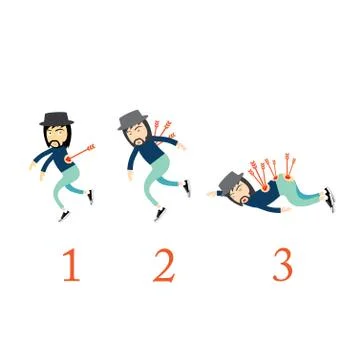 Vector cartoon step fight Stock Illustration