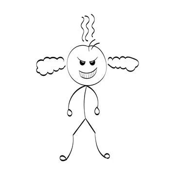Vector cartoon stick figure or character illustration Stock Illustration