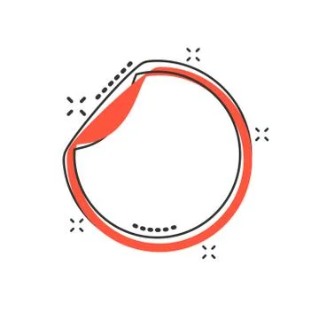 Vector cartoon sticker icon in comic style. Empty promotional label sign illu Stock Illustration