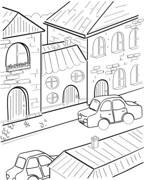 Vector cartoon street Stock Illustration