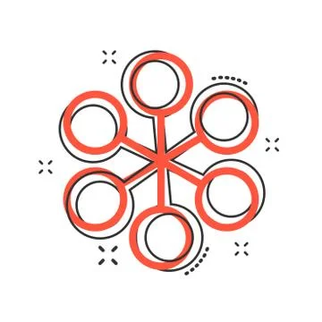 Vector cartoon structure diagram icon in comic style. Chart organization sign イラスト素材