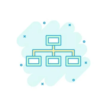 Vector cartoon structure diagram icon in comic style. Chart organization sign イラスト素材