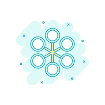 Vector cartoon structure diagram icon in comic style. Chart organization sign Illustrazione stock