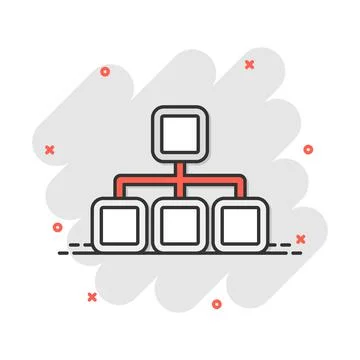 Vector cartoon structure diagram icon in comic style. Chart organization sign イラスト素材