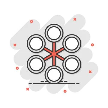 Vector cartoon structure diagram icon in comic style. Chart organization sign Stock Illustration