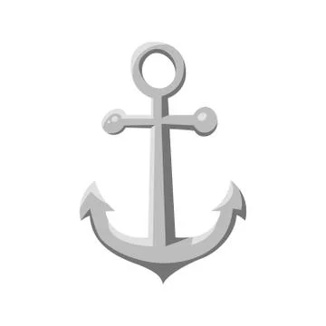 Vector cartoon style ship anchor. Icon for web. Isolated on white background. Stock Illustration