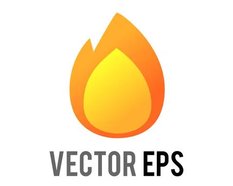 Vector cartoon styled depicted as gradient orange, yellow flickering flame fi Ilustración de archivo
