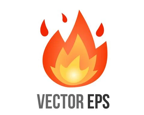 Vector cartoon styled depicted as red, orange and yellow flickering flame fir Stock Illustration