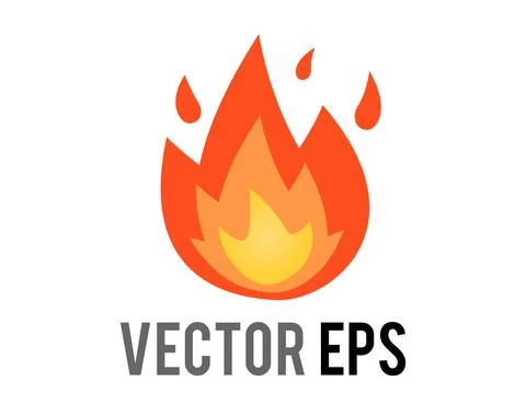 Vector cartoon-styled depicted as red, orange, yellow flickering flame fire i Stock Illustration
