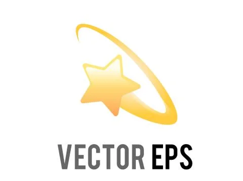 Vector cartoon-styled stylized star swirling in a yellow ring circle, feeling Stock Illustration