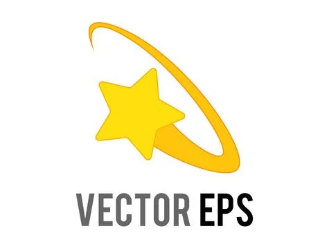 Vector cartoon-styled stylized star swirling in a yellow ring circle, feeli.. Illustrazione stock