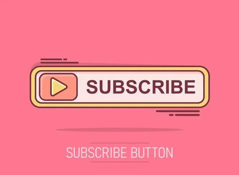 Vector cartoon subscribe button icon in comic style. Subscribe sign illustr.. 스톡 일러스트