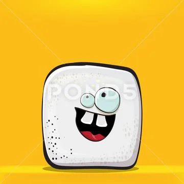 Vector Cartoon sugar cartoon characters isolated on orange background ...