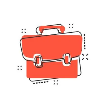 Vector cartoon suitcase icon in comic style. Luggage bag sign illustration pi Illustrazione stock