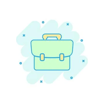 Vector cartoon suitcase icon in comic style. Luggage bag sign illustration pi Illustrazione stock