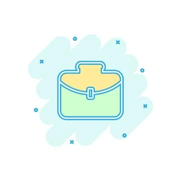 Vector cartoon suitcase icon in comic style. Luggage bag sign illustration pi Illustrazione stock