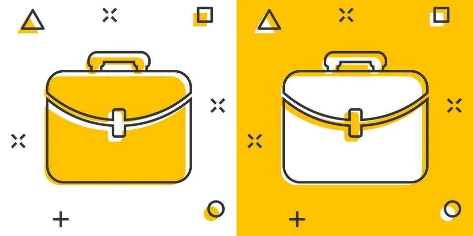 Vector cartoon suitcase icon in comic style. Luggage bag sign illustration pi 스톡 일러스트