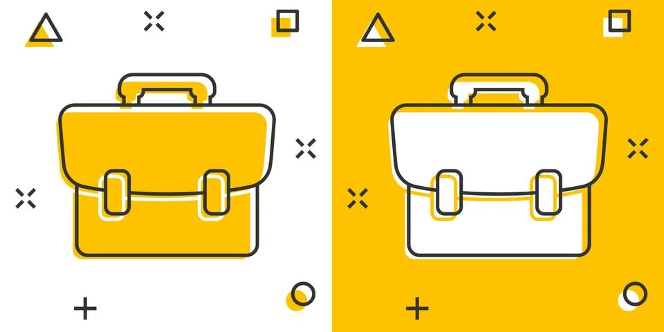 Vector cartoon suitcase icon in comic style. Luggage bag sign illustration pi 스톡 일러스트