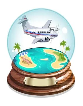 Vector Cartoon Summer Crystal Ball Stock Illustration