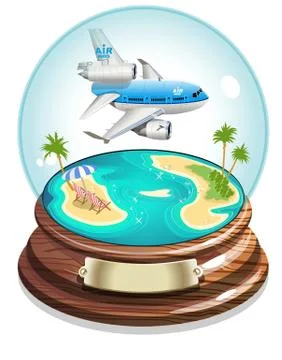 Vector Cartoon Summer Crystal Ball Stock Illustration