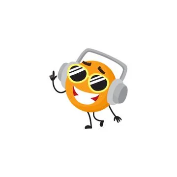 Vector cartoon summer fruit character orange Stock Illustration