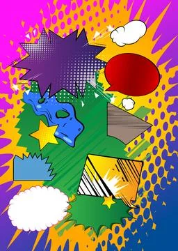 Vector cartoon super background, colorful comic book backdrop. Retro comics.. Stock Illustration