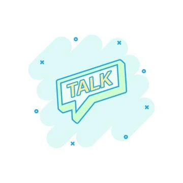 Vector cartoon talk icon in comic style. Speech bubble concept illustration p Stock Illustration