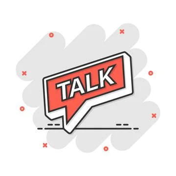 Vector cartoon talk icon in comic style. Speech bubble concept illustration p Stock Illustration