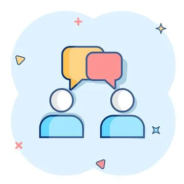 Vector cartoon talk people icon in comic style. Man with speech bubble concep Stock Illustration